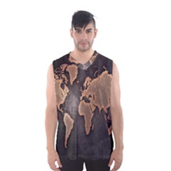 Grunge Map Of Earth Men s Basketball Tank Top by BangZart