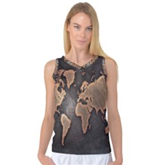 Grunge Map Of Earth Women s Basketball Tank Top