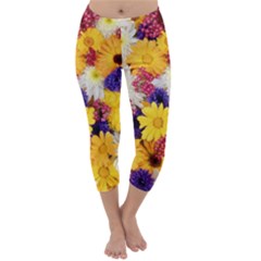 Colorful Flowers Pattern Capri Winter Leggings  by BangZart