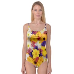 Colorful Flowers Pattern Camisole Leotard  by BangZart