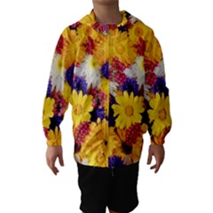 Colorful Flowers Pattern Hooded Wind Breaker (kids) by BangZart