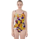 Colorful Flowers Pattern Cut Out Top Tankini Set View1