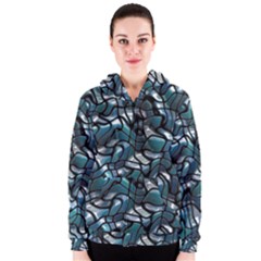 Old Spiderwebs On An Abstract Glass Women s Zipper Hoodie by BangZart