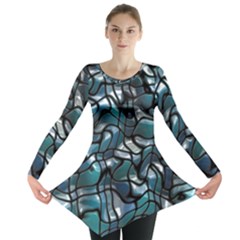 Old Spiderwebs On An Abstract Glass Long Sleeve Tunic 