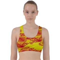 Floral Fractal Pattern Back Weave Sports Bra by BangZart