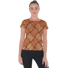 Vector Square Texture Pattern Short Sleeve Sports Top 