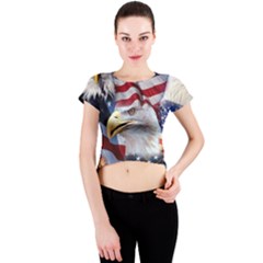 United States Of America Images Independence Day Crew Neck Crop Top