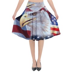 United States Of America Images Independence Day Flared Midi Skirt