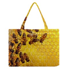 Honey Honeycomb Medium Zipper Tote Bag by BangZart