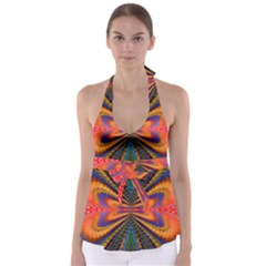 Casanova Abstract Art Colors Cool Druffix Flower Freaky Trippy Babydoll Tankini Top by BangZart