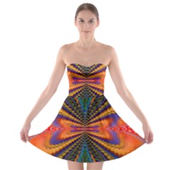 Casanova Abstract Art Colors Cool Druffix Flower Freaky Trippy Strapless Bra Top Dress by BangZart