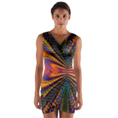 Casanova Abstract Art Colors Cool Druffix Flower Freaky Trippy Wrap Front Bodycon Dress by BangZart