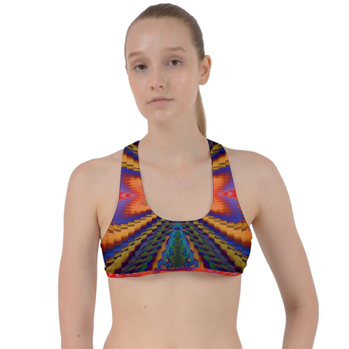 Casanova Abstract Art Colors Cool Druffix Flower Freaky Trippy Criss Cross Racerback Sports Bra