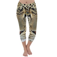 Leopard Face Capri Winter Leggings  by BangZart