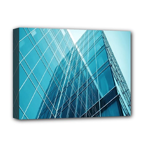 Glass Bulding Deluxe Canvas 16  X 12   by BangZart