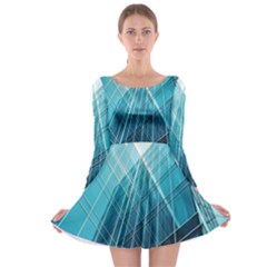 Glass Bulding Long Sleeve Skater Dress by BangZart