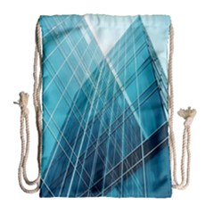 Glass Bulding Drawstring Bag (large) by BangZart