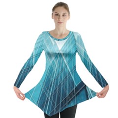 Glass Bulding Long Sleeve Tunic  by BangZart