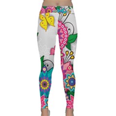 Flowers Pattern Vector Art Classic Yoga Leggings by BangZart