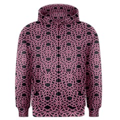 Triangle Knot Pink And Black Fabric Men s Zipper Hoodie