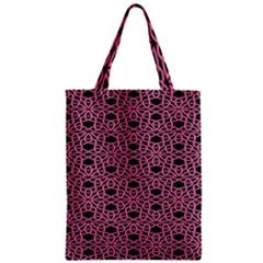 Triangle Knot Pink And Black Fabric Zipper Classic Tote Bag