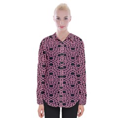 Triangle Knot Pink And Black Fabric Womens Long Sleeve Shirt