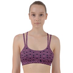 Triangle Knot Pink And Black Fabric Line Them Up Sports Bra