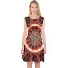 Circle Pattern Capsleeve Midi Dress by BangZart