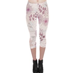 Leaves Pattern Capri Leggings  by BangZart