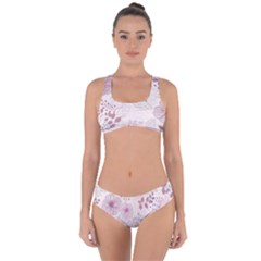 Leaves Pattern Criss Cross Bikini Set