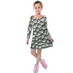 Ocean Pattern Kids  Long Sleeve Velvet Dress by BangZart