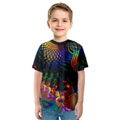 Colored Fractal Kids  Sport Mesh Tee