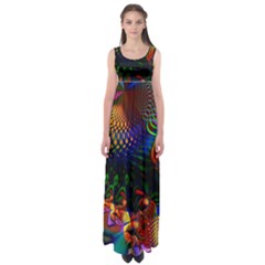 Colored Fractal Empire Waist Maxi Dress by BangZart