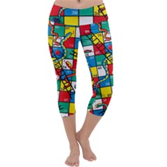 Snakes And Ladders Capri Yoga Leggings by BangZart