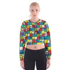 Snakes And Ladders Cropped Sweatshirt by BangZart