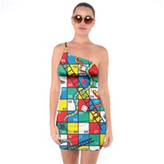 Snakes And Ladders One Soulder Bodycon Dress