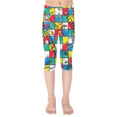 Snakes And Ladders Kids  Capri Leggings  by BangZart