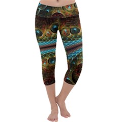 Fractal Snake Skin Capri Yoga Leggings