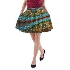 Fractal Snake Skin A-line Pocket Skirt by BangZart