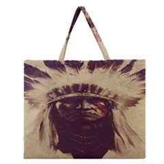 Indian Zipper Large Tote Bag