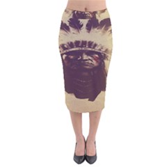 Indian Velvet Midi Pencil Skirt by BangZart