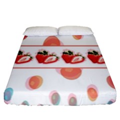 Strawberries Fitted Sheet (queen Size) by SuperPatterns