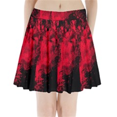 Red Smoke Pleated Mini Skirt by berwies