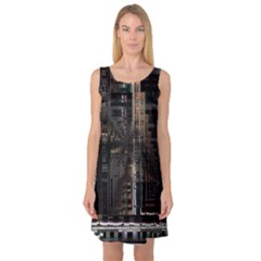 Blacktechnology Circuit Board Electronic Computer Sleeveless Satin Nightdress by BangZart