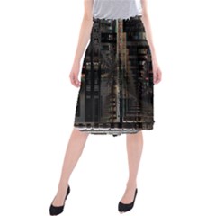 Blacktechnology Circuit Board Electronic Computer Midi Beach Skirt by BangZart