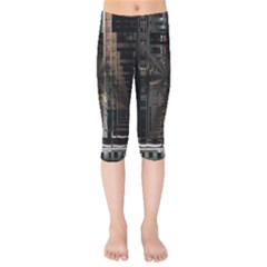 Blacktechnology Circuit Board Electronic Computer Kids  Capri Leggings 