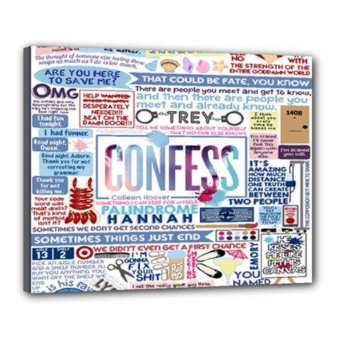 Book Collage Based On Confess Canvas 20  X 16  by BangZart