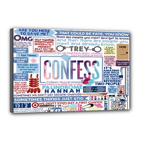 Book Collage Based On Confess Canvas 18  X 12  by BangZart