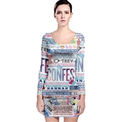 Book Collage Based On Confess Long Sleeve Bodycon Dress by BangZart