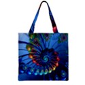 Top Peacock Feathers Zipper Grocery Tote Bag View2